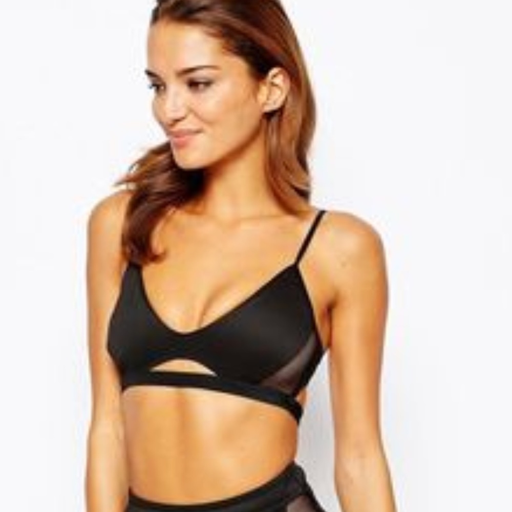 ASOS Neoprene Fishnet Triangle Bikini Top